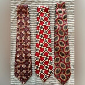 T.K.S for NORDSTROM Men Necktie 100% Silk  Lot of 3 Made in USA